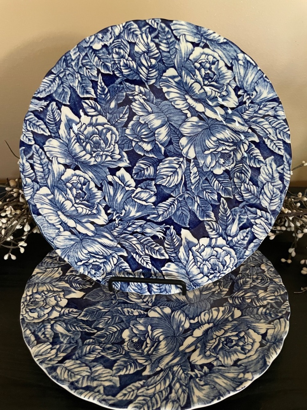 Set of Pier 1 Bermuda Blue by Churchill 10.75” Dinner Plates-Crafted in England
